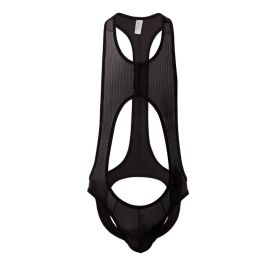 Men's One Piece Breathable Mesh Underwear (Option: Black-2XL)