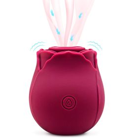 Mini Flower Women USB Charging G Spot Stimulator Quiet Vibrating Waterproof Electric Rose Vibrate Massaging Simulator for Pleasure (Color: Red)