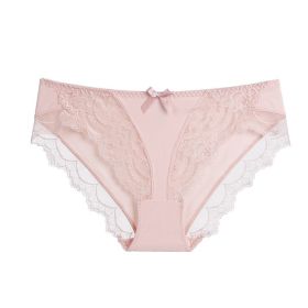 Lace Women's Panties Purified Cotton Crotch (Option: Shrimp Red-XL)